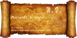 Marusák Vera névjegykártya